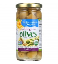 Mediterranean Organics Green Stuffed Garlic Olives (12x8.5 Oz)