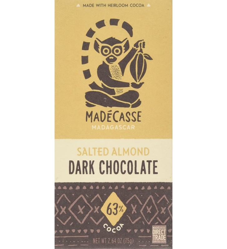 Madecasse Dark Chocolate 63% Salted Almond (10x2.64 OZ)
