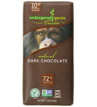 Endangered Species Smooth Dark Chocolate Bar Chimpanzee (12x3 Oz)